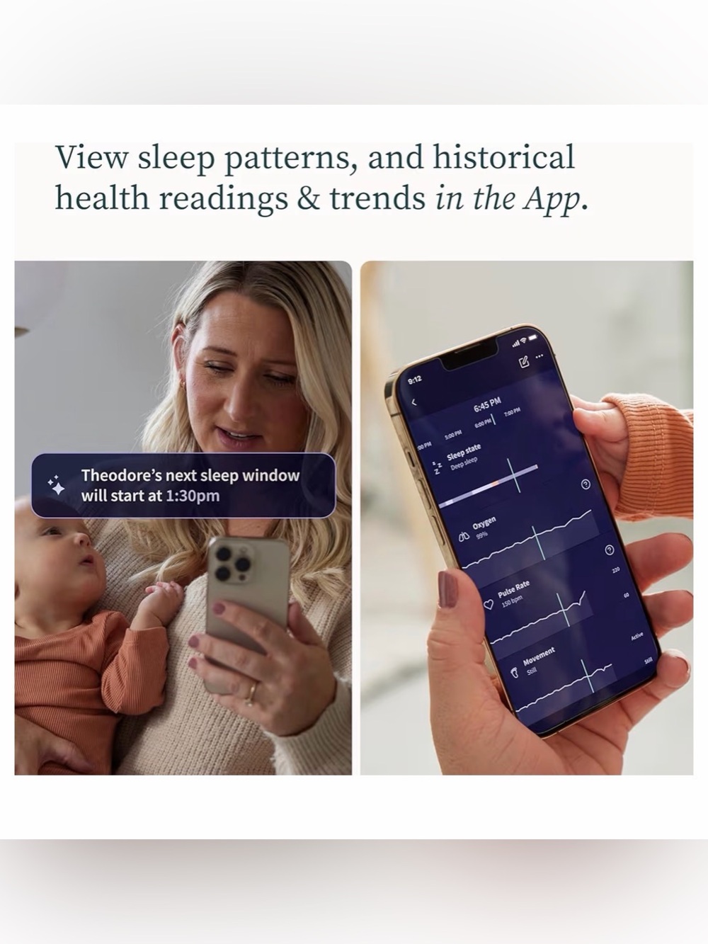 Owlet Dream Duo (Gen 2) Smart Baby Monitor HD Video Camera + Wearable Sock, Mint - Picture 8 of 14